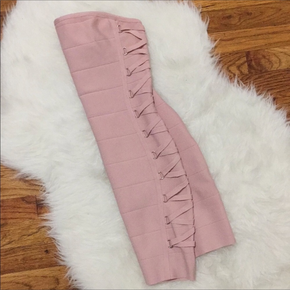 Fashion Nova Pink Bandage Dress